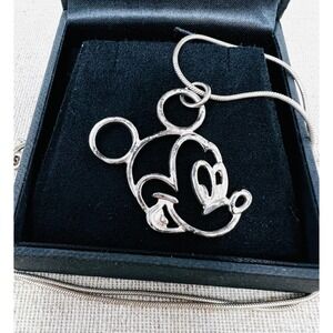 Vintage Disney Van Dell Sterling Silver Mickey Mouse Pendant Necklace